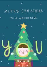 Cute Christmas Card- Merry Christmas to a wonderful you. created by Alicia Cambridge