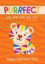 LGBTQ Valentine's Day Card - Cute Rainbow Tiger - Perfect Valentine created by Bev O'Connor || @oconnordesign