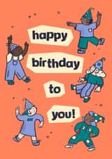 Dance party Birthday Card - cute and playful! created by Vicky Hughes