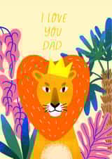 Cute lion card for birthday or father's day. created by Anastasia Ultramarin