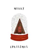 Watercolour Christmas Card - Snow Globe Cabin created by Laura Jayne Lettering