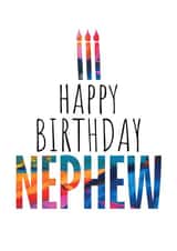 Modern cake and candles Birthday Card for your nephew created by size3art