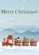 Cute Christmas Train Card created by For You Creative 