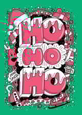 Cute Christmas Card For Family and Friends - HO HO HO created by Harkiran Kalsi