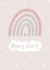 Congratulations, Baby Girl! New Baby Arrival, Baby Shower, Pink Rainbow created by Scribble + Print Co
