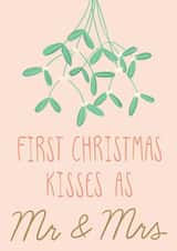 First Christmas card for husband and wife - Mr and Mrs - Couple’s 1st Christmas created by Designs by Louise