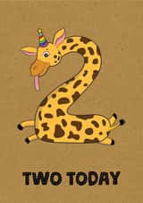 KIDS AGE 2 GIRAFFE BIRTHDAY CARD created by TACHE