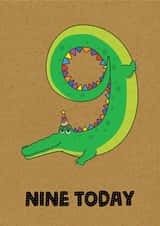 KIDS AGE 9 CROCODILE BIRTHDAY CARD created by TACHE