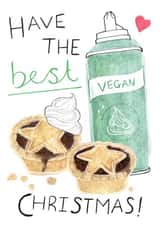A tasty looking Vegan inspired Christmas card 'Have the Best Vegan Christmas' created by ROSE + DAFF