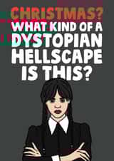 Wednesday Addams Tv Series Funny Christmas Card created by Studio Doodles