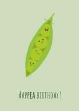 Cute pea pun birthday card created by DoodleDee