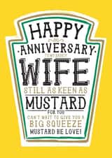 Funny Anniversary Card - Heinz mustard - Wife created by la la la Designs