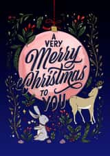 Cute Hand-Drawn Christmas Card for Friends & Family - A Very Merry Christmas created by Betty Brooks | design
