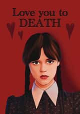 Wednesday Addams Valentine’s Day Card created by Giddy Kipper