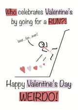 Cheeky Valentine's Day card - keen running weirdo! created by Shore Designs