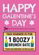 Funny Valentine's Card - Galentine's Boozy Brunch - Voucher Card created by AbiGoLucky