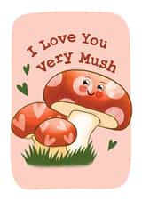 Lovey Dovey Mushroom Card - Mush Anniversary Card - I Love You Very Mush! created by Illustrated by Aimee