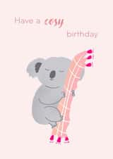 Have a Cosy Birthday Koala Greeting Card created by Sandy Chiu Studio