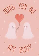 Cute Valentine’s card for your boo - boo love - heart balloon created by Elf Paper Co