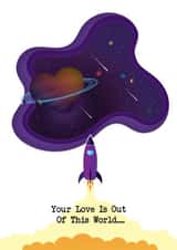 Cute fun space themed card created by Zoe & Violet Ventures