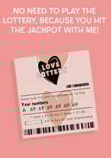 Hit the Jackpot Valentine's day Card created by The Crude Card Company