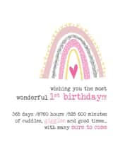 Cute Birthday Card - 1st - Girl - Pink created by Dandelion Stationery