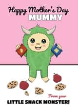 Cute Snack Monster Mother's Day Card created by @Cupsie's Creations