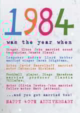Married in 1985 - happy 40th wedding anniversary card created by Becka Griffin