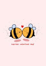 Cute bumble bee valentines card - Kawaii card - card for significant other created by Rosalie Perl