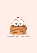 Cute dim sum valentines card - Kawaii card - food pun card created by Rosalie Perl