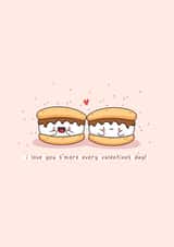 Cute s’mores valentines card - Kawaii card - food pun created by Rosalie Perl