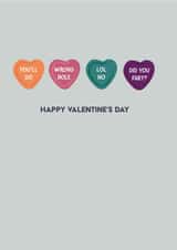 Funny Valentine's Card - Love Hearts - Sweets created by Daisy Jo Design