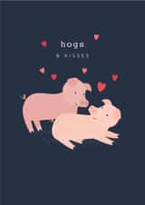 Gorgeous piggy couple Anniversary = Valentine's card for significant other created by Klara Hawkins