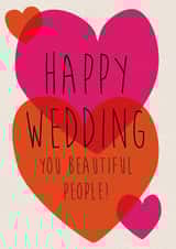Inclusive wedding heart card for the people you love who are in love - LGBTQIA created by LJRanson Design