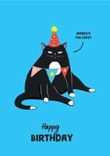Funny Birthday Card - Grumpy Cat - Where's the Cake created by TACHE