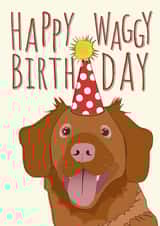 Happy Waggy Dog Birthday Card for Your Dog or Dog Lover on Their Birthday created by LJRanson Design