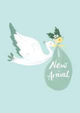 Cute New Baby Card - Stork - New Arrival - Boy created by TACHE