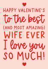 Cute Valentine's Day Card - Most Amazing Wife - Typography created by Word Up Creative