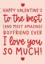 Cute Valentine's Day Card - Most Amazing Boyfriend - Typography created by Word Up Creative