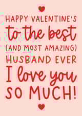 Cute Valentine's Day Card - Most Amazing Husband - Typography created by Word Up Creative