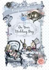 Alice in Wonderland Wedding Card created by Sarah Mae Artworks