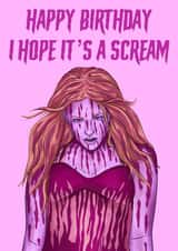 Birthday Card - Carrie - Horror created by Morgan Masters