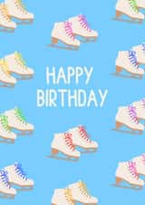 Cute Birthday Card Ice Skating - Happy Birthday created by Kate Tyrer