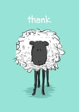 Thank Ewe - Thank You Card - Pun Funny Sheep Card - Cute Illustration Card created by Scruffy Cat