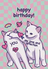 Cute Funny Meme Cat - Happy Birthday! - For Girlfriend, Boyfriend, Husband, Wife created by Mona Mauve