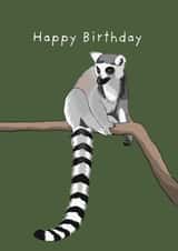 Lemur Birthday Card created by Lisa Swift Illustration