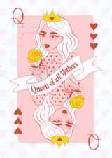 Quirky Mother’s Day card for the Queen mum in your life - Queen of hearts deck created by Rebekah Klimuck