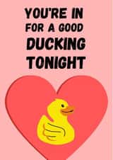 Naughty duck but make it pink - funny valentines card created by Rob Reid