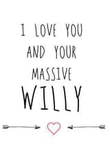 Funny Rude Massive Willy Valentines Card For Him created by Hey Lyla Designs