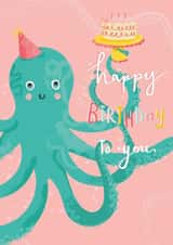 Cute Birthday Card - Octopus - Birthday - Cake created by Heather Marshall